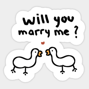 Will you marry me Sticker